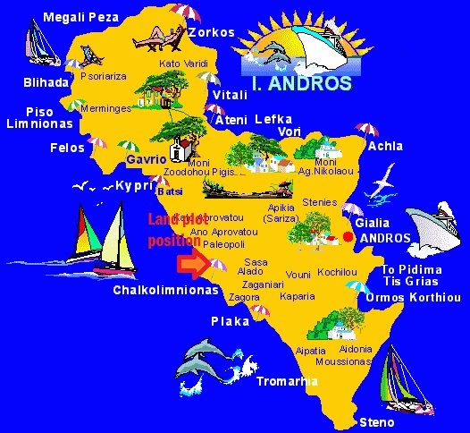 land position -Chalkolimionas on ANDROS fun-map