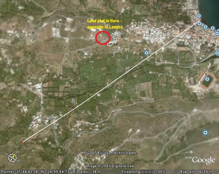 Land position in Hora- Lamyra _orbit view