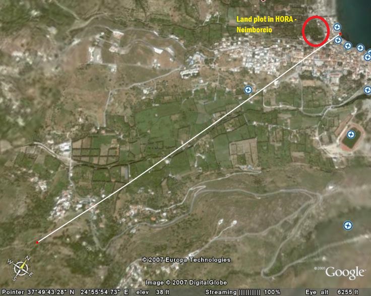 Land position in Hora- Neimboreio _orbit view