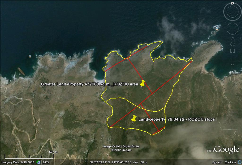 Orbit view of Great.Land Prop.-462 str. - E. of ROZOU beach